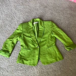 Lime green linen blazer